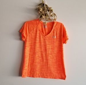 UNDERARMOUR Large Orange Short Sleeve Shirt